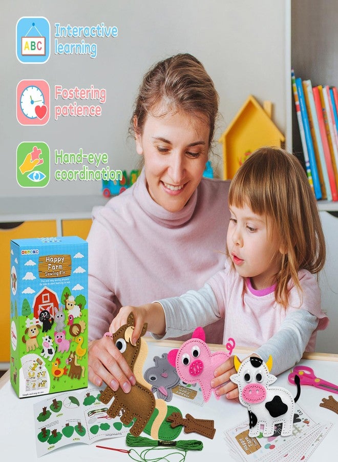OKOOKO مجموعة أدوات خياطة حيوانات أوكوكو، مجموعة أدوات خياطة للأطفال، مجموعة أدوات خياطة وحرف يدوية، مجموعات فنية وحرفية، مجموعة حرفية ممتعة وتعليمية، اصنع حيواناتك الخاصة من اللباد - Image 4